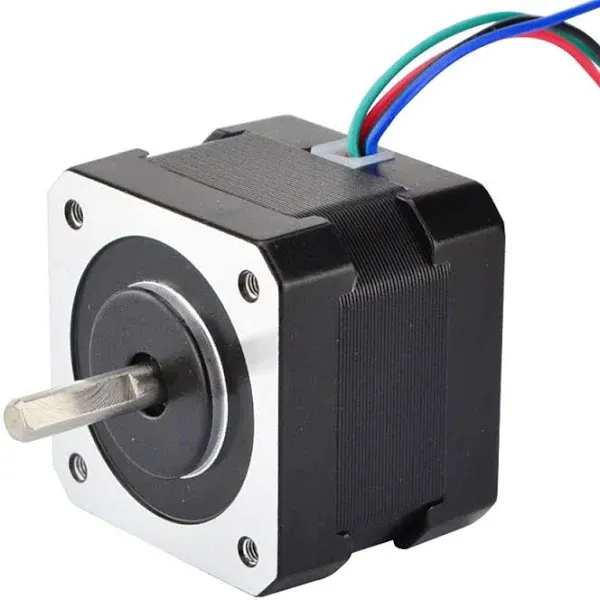 STEPPERONLINE Dual Shaft Nema 17 Stepper Motor 1.8deg 26ncm/37oz.in 12v 0.4a 42x42x34mm 4-Wire