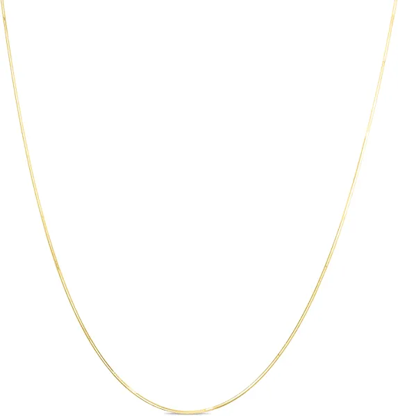 Yellow Gold Solid Adjustable Octagonal Snake Chain Necklace | 2.2mm | 22 Inches