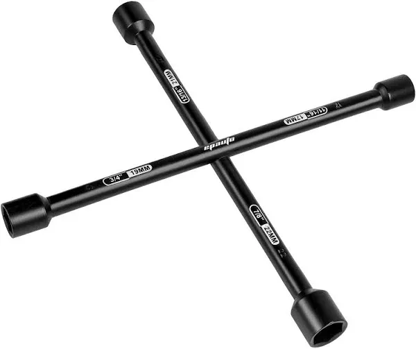 14&#034; Heavy Duty Universal Lug Wrench, 4-Way Cross Wrench, Black