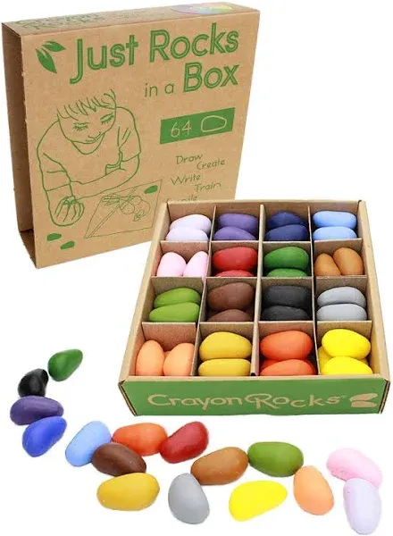 Just Rocks in a Box, Tripod Grip Crayons Made For Handwriting 16 Colors