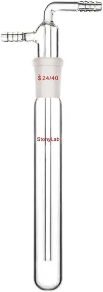 stonylab Glass Vacuum Cold Trap Bubbler with 10mm Serrated Hose