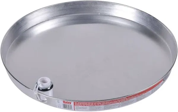 Water Heater Pan with 1 Inch PVC Fitting 18 Inch Aluminum