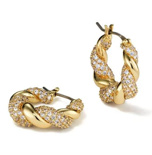 14K Gold Twisted Hoop Earrings