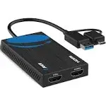 OREI SplitXtend HDMI Splitter Extender for Dual Video Monitor Extended Display (USBC2HDMI2)