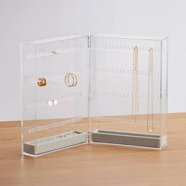 Muji Double Sided Acrylic Stand Case for Earrings & Necklace