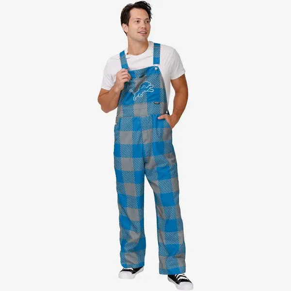 Detroit Lions FOCO Plaid Bib Overalls