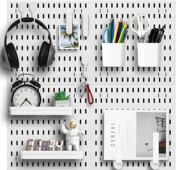 Revamp Your Space With A Versatile Pegboard Kit - Effortlessly Organize Home, Office, And Gaming Setup With Customizable Hanging Solutions (White)