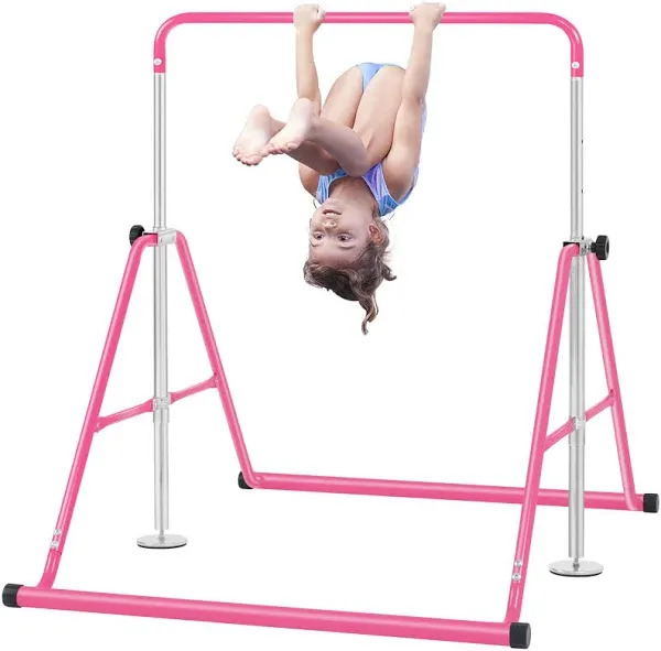 BangTong&Li Gymnastics Bar for Kids Height Adjustable Horizontal Bar Folding Gymnastics Junior Training Bar for Home Gymnastics Equipment