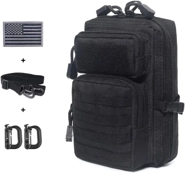 Tactical Molle Pouch Compact EDC Tool Pouch Bag Mini Utility Pouch with US Fl...