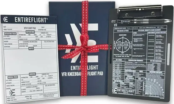 Aviation Pilot Kneeboard VFR Black with Structured Notepad, Pilot Gear & Flight