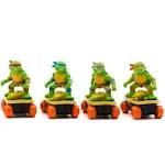 Teenage Mutant Ninja Turtles Switch Kick Skaters Pack of 4 - Gyro Self-Stabilizing Rip-Cord Powered Skateboard Toy Gift, Stock Stuffer for Ages 3+