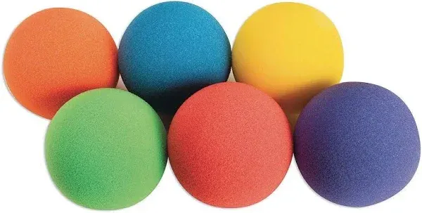 S&S Worldwide Spectrum Light Foam Ball Set, 7" Uncoated Balls in Assorted Colors. Set of 6. Super Light Weight, Safe for Indoor and Outdoor Play.