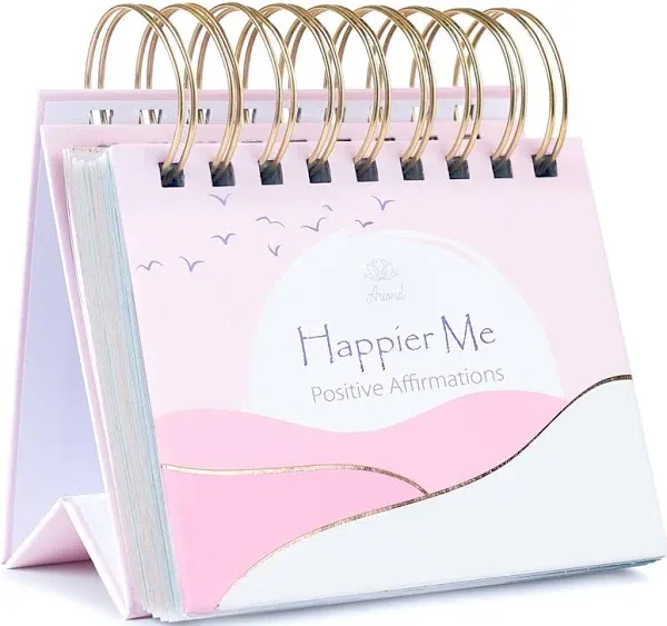 Ariond Daily Affirmation Calendar, Undated Inspirational Desk Calendar, Inspirational Gifts for Women, Daily Affirmations for Women, Pink Gifts for