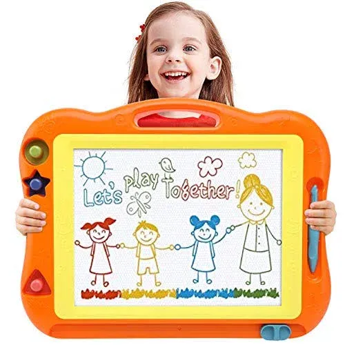 Magnetic Drawing Board Toddler Toys for Girls Boys, 15 Inch Erasable Doodle Board for Kids Colorful Etch Education Sketch Doodle Pad Toddler Toys for Age 3 4 5 6 7 Year Old Girl Boy