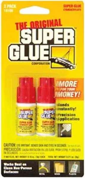 Super Glue 19108 Spill Resistant, 3gm Bottle (Pack of 2)