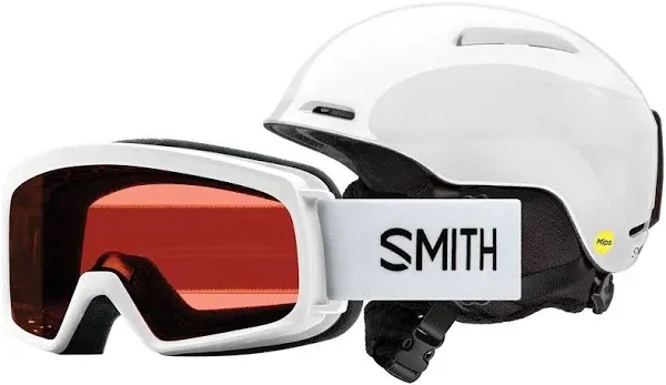 XS WHITE Glide Jr. Mips Snow Helmet/Rascal Goggles Combo - Kids&#039;