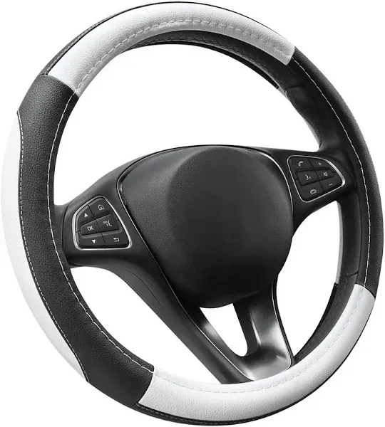 SEG Direct Car Steering Wheel Cover Universal Standard Size 14.5-15 inch, Black 