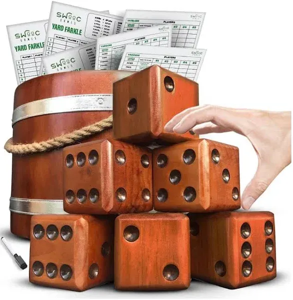 Eco-Friendly Yardzee with Wooden Dice &amp; Scorecards - Perfect for Outdoor Fun