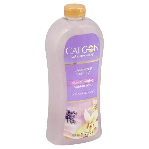 Calgon Bubble Bath, Skin Silkening, Lavender Vanilla - 30 oz