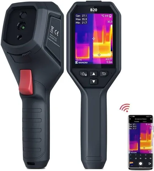 HIKMICRO B01 Thermal Camera 256 x 192 IR Resolution, Thermal Imaging Camera with WiFi, 3.2" LCD Screen, 25Hz Refresh Rate, Handheld 49,152 Pixels Infrared Camera