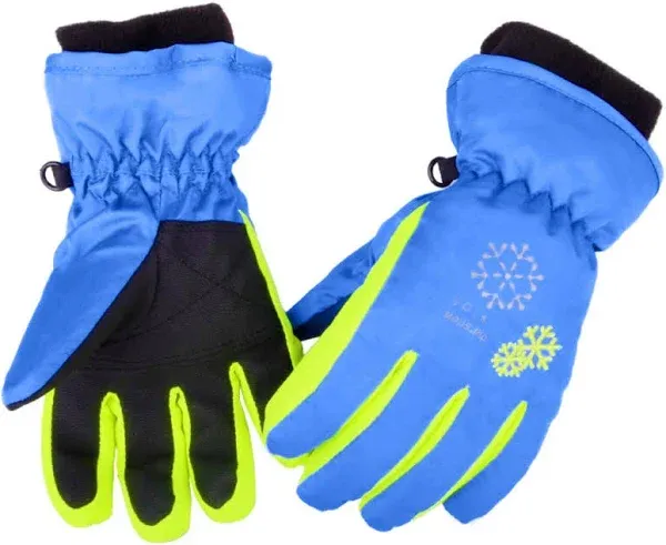 Kids Children Snow Gloves Winter Windproof Ski Gloves 3-5 Years Old A - Blue