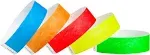 WristCo Variety Pack 3/4" Tyvek Wristbands - Red, Orange, Yellow, Green, Blue - 500 Pack Paper Wristbands for Events