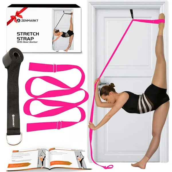 Stretching Strap With Door Anchor - Stretching Equipment to Improve Legs Flexibility - Splits Trainer For Home Ideal In Ballet, Dance, Cheerleading, Taekwondo, Yoga, Pole Dancing & Gymnastics