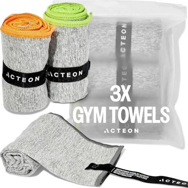 New Microfiber Quick Dry Gym Towel, Silver ION Odor-Free Mega Absorbent Fiber...