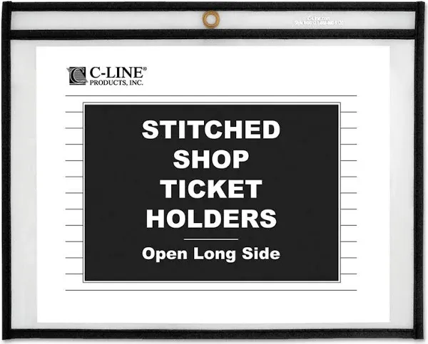 C-Line Shop Ticket Holders Stitched Sides Clear 49911