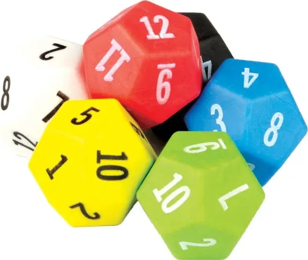 Teacher Created Resources® 12 Sided Dice, Pack of 6