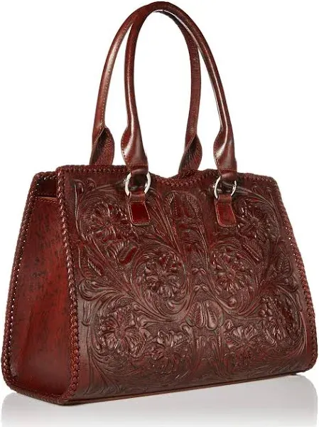 Mauzari Tooled Leather Shoulder Bag Tote for Women