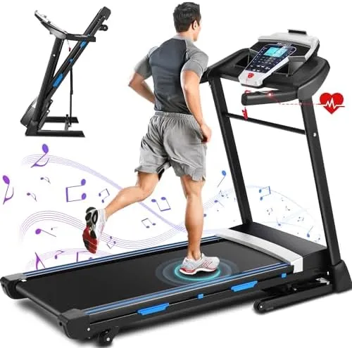 ANCHEER Treadmill with Auto Incline, 300LB Capacity Folding Treadmill for Home Use with APP & Bluetooth Built-in Audio 3.25 HP Treadmill for Home use - Compact Treadmills for Home Gym