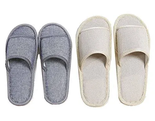 6 Pair of Open Toe Breathable Slippers,Solid Color Casual Slippers,Spa Slippers for Guests