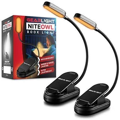 GearLight NiteOwl Rechargeable Book Light 2 Pack