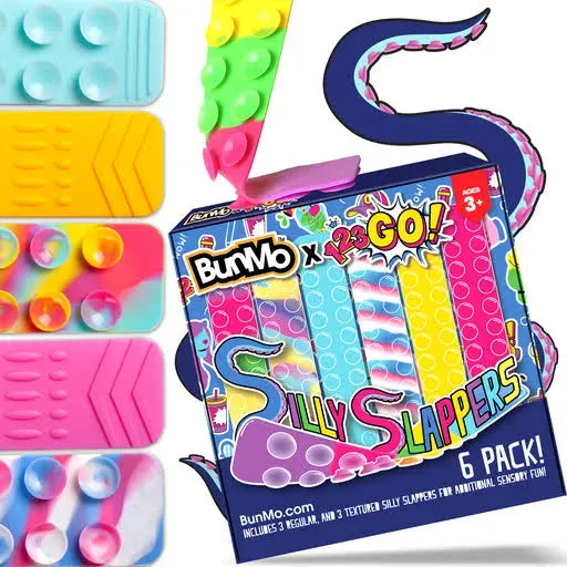 BUNMO 6pk Sensory Suction Toys - Autism Sensory Toys - Stocking Stuffers - Engaging Creative & Imaginative Play