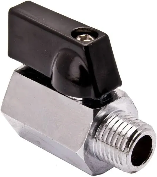 1/4" Mini Brass Ball Valve - Chrome Plated Female x Female NPT