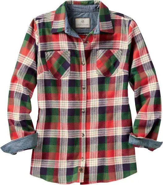 Legendary Whitetails Women's Cottage Escape Flannel Long Sleeve Plaid and Solid Color Clothes for Women's