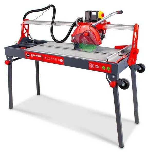 RUBI | Electric Cutter and Miter Saw DC-250 Python 1200 Cutting Lenght 48" | Table Saw For Cutting Porcelain Stoneware | Circular Tile Wet