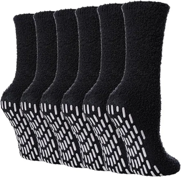 Women's Fuzzy Slipper Socks (6 Pairs)