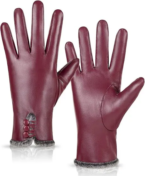 Women's Leather Touchscreen Texting Driving Gloves