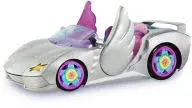 Barbie Extra Sparkly Silver 2 Seater Car Vehicle With Rolling Wheels Puppy Toys