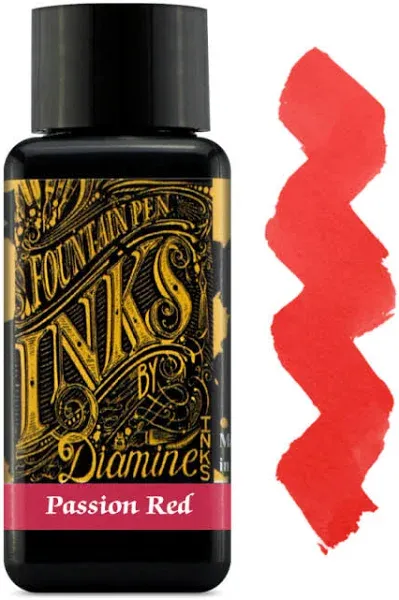 Diamine Passion Red Fountain Pen Bottled Ink