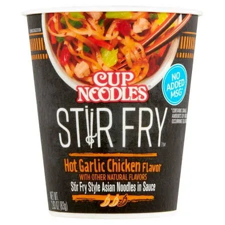 Cup Noodles Stir Fry Noodles Hot Garlic Chicken Flavor