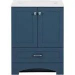 Spring Mill Cabinets Emlyn Bathroom Vanity with Sink, Admiral Blue