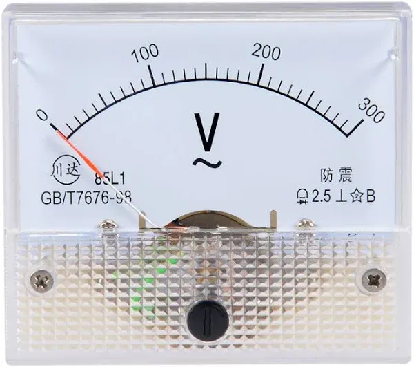 uxcell AC 0-300V Analog Panel Voltage Gauge Volt Meter 85L1 2.5% Error Margin