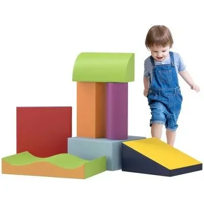 Soozier 7 Piece Soft Play Blocks Kids Climb and Crawl Gym Toy