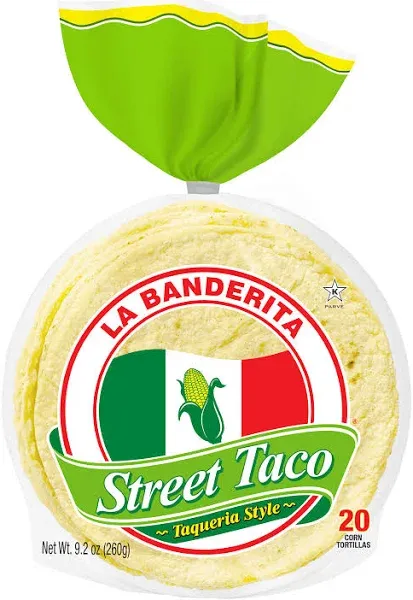 La Banderita® Street Taco | 4" Yellow Corn Tortillas | 9.2 oz.| 20 Count (Pack of 6)