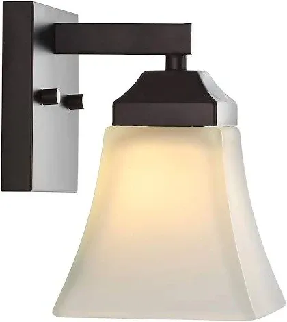 JONATHAN Y Staunton Iron/Glass Casual Cottage 5-in 1-Light Oil-Rubbed Black LED Modern/Contemporary Vanity Light | JYL7522A