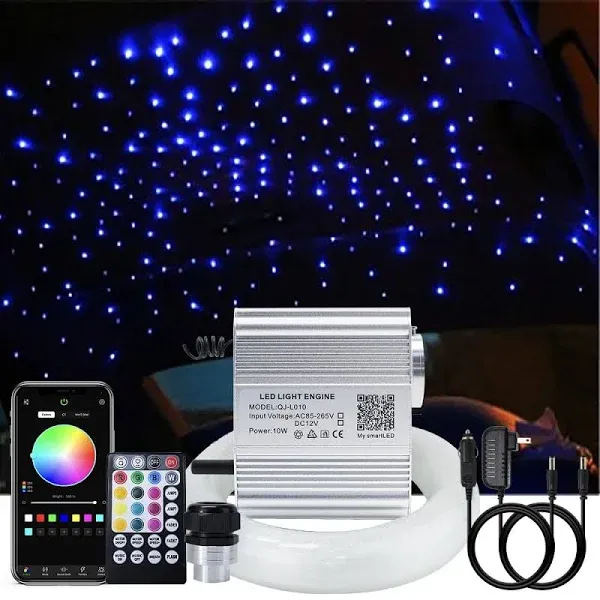 AKEPO 10W Car Home Use APP+Twinkle+Music Fiber Optic Lights Kit