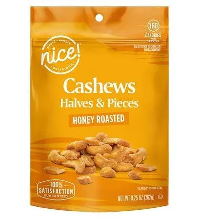 Nice! Cashew Halves and Pieces Honey Roasted